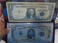 $1 & $5 BLUE SEAL SILVER CERTIFICATES