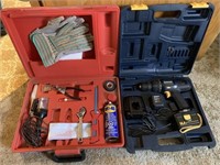 14.4V Mastercraft drill one battery, misc kit