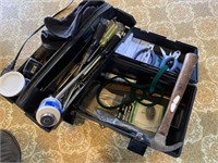Black toolbox with contents