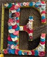 Button Letter E Decor