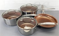 Nu-Wave Copper Cookware -Sauce Pans & Skillet