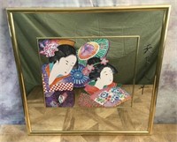 Large Wall Mirror w/Japanese Style Print