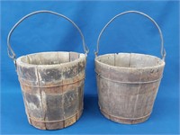 Wood Buckets - Forged Handles -  10" x 10"