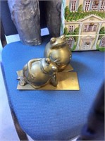 Brass frog book ends