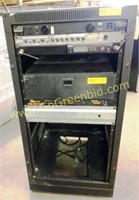 ROLLING RACKMOUNT CABINET WITH EQUIPMENT INSTALLED