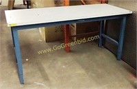 WHITE FORMICA TOPPED WORK BENCH / TABLE