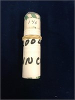 2004 uncirculated roll of  Canadian dimes