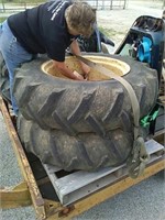 John Deere tractor tires on rim