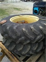 JD tractor tires on rim