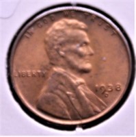 1938 D GEM RED LINCOLN CENT
