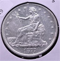 1877 S TRADE DOLLAR AU