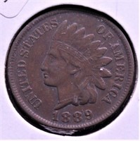 1889 INDIAN HEAD CENT XF