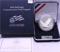 PROOF BALD EAGLE SILVER DOLLAR W BOX PAPERS
