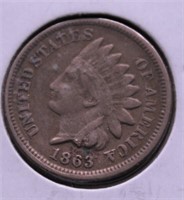1863 INDIAN HEAD CENT VF