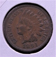 1891 INDIAN HEAD CENT VF