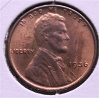 1936 LINCOLN CENT GEM RED