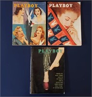 3 Early PLAYBOY Magazines 2/1956 5/1956 7/1962