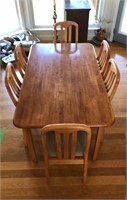 White Pine Kitchen Table & 6 Chairs