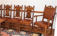 6X BID - 19TH CENTURY CARVED OAK DINING CHAIRS