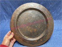 Old copper plate (hand hammered) 12.75in diameter