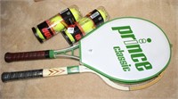 2PC TENNIS RACKETS AND BALLS