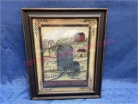 "Welcome" country print by Fischer w/sheep 13x16