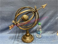 Modern armillary sphere w/arrow (16in tall)