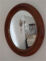 ANTIQUE OVAL WOOD MIRROR