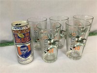 Gale Sayers Bears glasses and comm. beer can