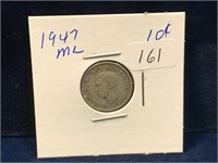 1947 ml Canadian silver ten cent piece