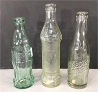 Vintage Soda Bottles -Big Chief, Dr Pepper, Coke