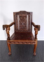 Antique Indian Carved Rosewood Chair (1 of 4)