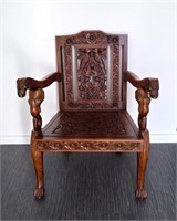 Antique Indian Carved Rosewood Chair (2 of 4)