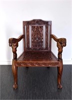 Antique Indian Carved Rosewood Chair (4 of 4)