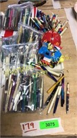 Bags of pens, toys