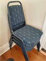 4 UPHOLSTERED STACKING CHAIRS