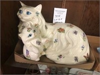 Large Ceramic Cat and Kitten