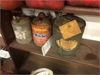 3 Small Old Collectible Gas Cans