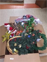 Box of Holiday Christmas Decorative Items