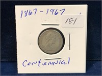 1967 Canadian silver ten cent piece