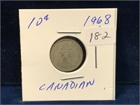 1968 Canadian silver ten cent piece