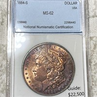 1884-S Morgan Silver Dollar NNC - MS62