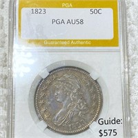 1823 Capped Bust Half Dollar PGA - AU58