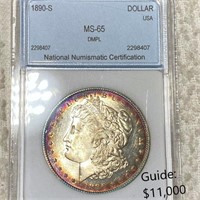 1890-S Morgan Silver Dollar NNC - MS 65 DMPL
