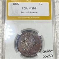 1807 Draped Bust Large Cent PGA - MS 62 RR