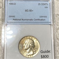 1955-D Washington Silver Quarter NNC - MS66+