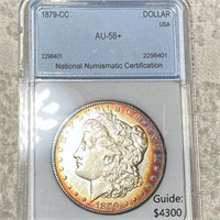 1879-CC Morgan Silver Dollar NNC - AU58+