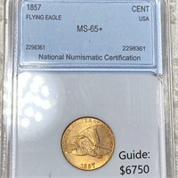 1857 Flying Eagle Cent NNC - MS65+