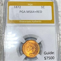 1872 Indian Head Penny PGA - MS64+ RED