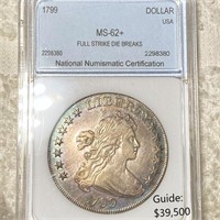 1799 Draped Bust Dollar NNC - MS62+ FS DB